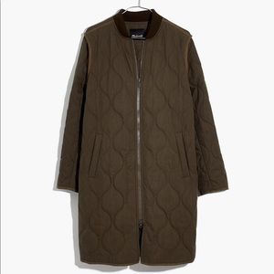 NWT Madewell Quilted Military Coat Size Large